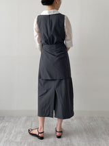 Joanne Nylon Sleeveless Wrap One Piece Long