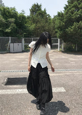 パフスリーブシャーリングブラウス