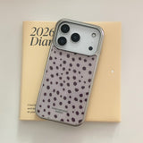 DOT LEOPARD SILVER GLASS CASE (BEIGE BROWN)