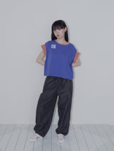 NYLON STUD PINTUCK PANTS (DARK GREY)