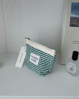 ジッパーポーチ - Summer tweed (green)
