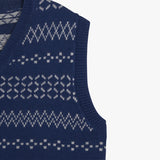 Stranger Regular Angora V-Neck Vest (Navy)