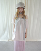 SORBET LOOSE OFF-SHOULDER SHORT SLEEVE T-SHIRT