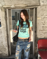 Mint lettering crop T