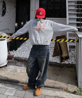 アメリカフラッグビンテージスタッドフーディー_グレー