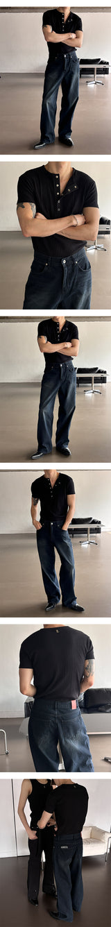 [S/S] High ribbed henry neck half knit(3color)