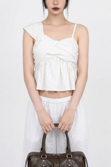 CROSS-WRAP PEPLUM BUSTIER TOP (3COLORS!)