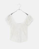 キハレースシースルーパフクロップドショートスリーブTシャツ