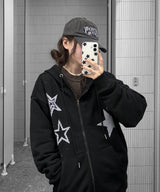 Dot Star 2way Zip-Up Hoodie - 2COLOR