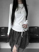slim wrap shirring strap T (2color)