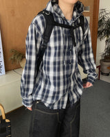 P.O Checked Hooded Shirt