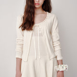 Punching Tiered Dress (Cream)