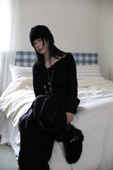 Layered brushed banding pants
