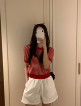 Slow Boucle Striped Short Sleeve Knit / 5 colors