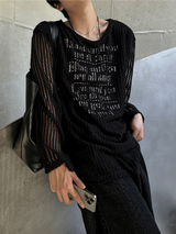 Munts Grunge Mesh Printed Knit