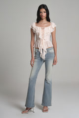 Cherry Sorbet Ruffle Top, Baby Pink