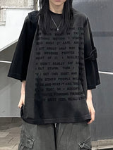 ヴィンテージ テキスト ウォッシュド Tシャツ