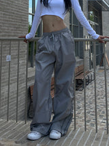 Two-way two-line crunchy wide trek long pants (3 colors)