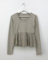 [SET]Sepia Lace T-shirt + Scarf (2color)