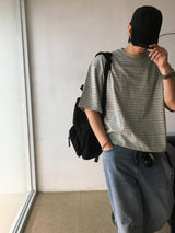 [A-T0094] ジェリーボーダークロップ半袖Tシャツ (3色)
