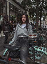 [U-BASIC] Beryl Two-Way Cropped Hooded Zip-Up