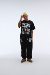 Weekend warrior people artwork T-shirt (Black)
