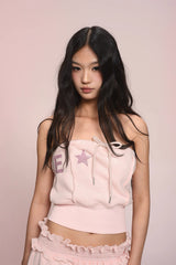 eat me plz* chest-wearing mini set, autumn-winter velvet street style chest-wearing top