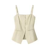 Varel Button Tailored Top