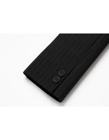 Verena Brooch Double Tailored Stripe Jacket Black