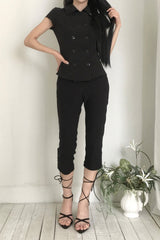 26SS★ [ EEUN MADE ] ロゼット ボタン トップス
