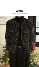 [F/W] Black line tweed jacket(2color)