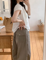 Dian Flap Pocket Cotton Balloon Wide Pants (2color)