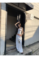 ワイドコットンストレートパンツ