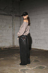 star denim pants (black)