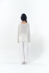 Knit Tie Long Sleeve Set Ivory