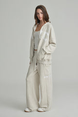 NYC hooded zip-up, Light Melange