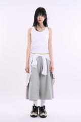 Double layer ribbed sleeveless top