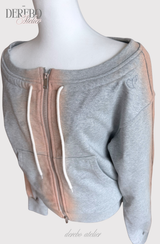 Gradient Off-Shoulder Zip-Up (TOP)
