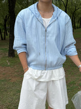 Cooling seersucker bermuda pants