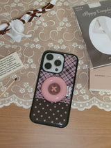 【TPUケース】 Vintage Patch Case_Pink Brown