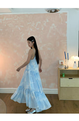 Sky Cloud Cancan Sleeveless Long One Piece