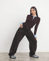 Riveted Double Waist Jeans