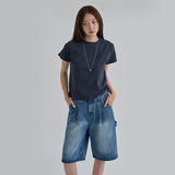 [Contoi] Round Cutline Short-Sleeve T-Shirt - 6 Colors