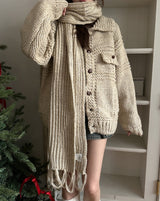 [wool20%] エリーぼかしウェービングマフラー