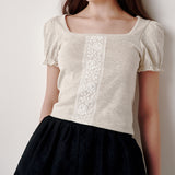 Lace Puff T-shirt (Grey)