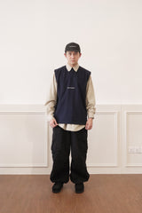 スリーブレスコットンT (NAVY)