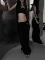 low-rise ring pants (2color)