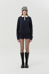 OPEN COLLAR SWEATSHIRT [DARK NAVY]