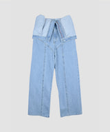 COVERALLS WIDE DENIM PANTS