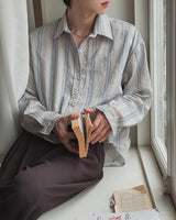 Senel Striped Over Fit Long Sleeve Shirt
